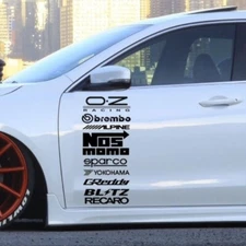 10Pcs Racing Door Decals Set Car gloss Sticker Kit Waterproof Decoration Vinyl S