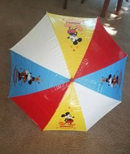 Vintage Disney Child Umbrella Mickey  Minnie Mouse Primary Colors