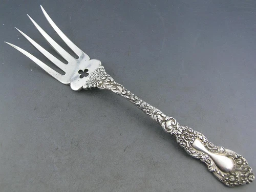 Sterling GORHAM Chipped Beef Serving Fork IMPERIAL CHRYSANTHEMUM 1894 ~no mono