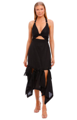 KITX Block System Tie Dress Black Cut Out Cocktail Event Size 10 AU Preloved
