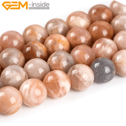 Natural Sunstone Round Loose Beads 15" Big Hole Stone Beads Jewelry Making Craft - Picture 10 of 34