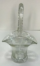Vintage Duncan  Miller Glass Basket  9.5  tall