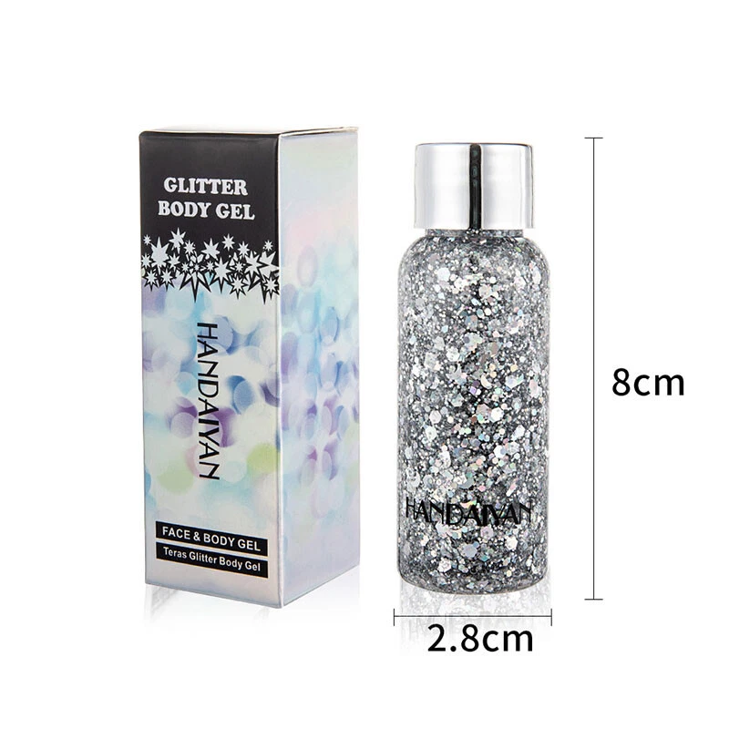 Festival Glitter Gel Mixed Glitter Gel Face Body Hair Decor Sequin 9 Colors - Image 2 of 4