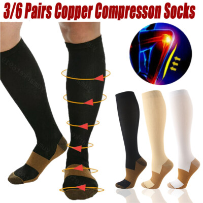 3/6PK Copper Compression Socks for Women&Men-Diabetic Socks,Improves Circulation