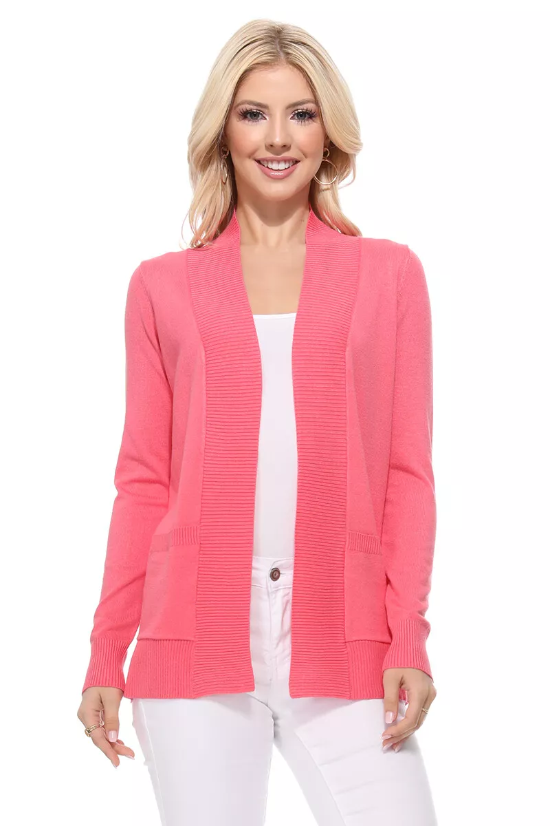 Open front store knit sweater