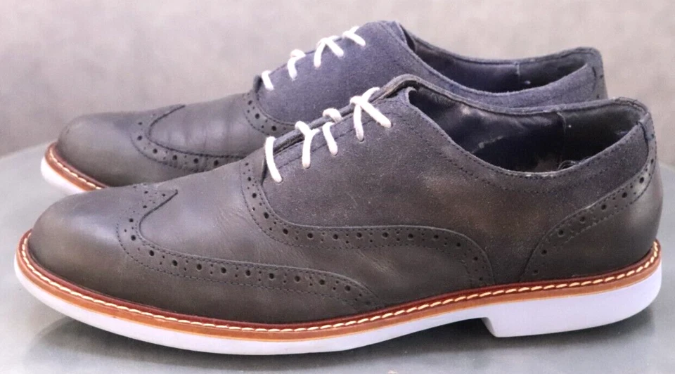 Cole Haan Jones Men's Wingtip Oxford Dress Shoes Size 9 Leather Navy Blue C11706 - Image 2 of 4
