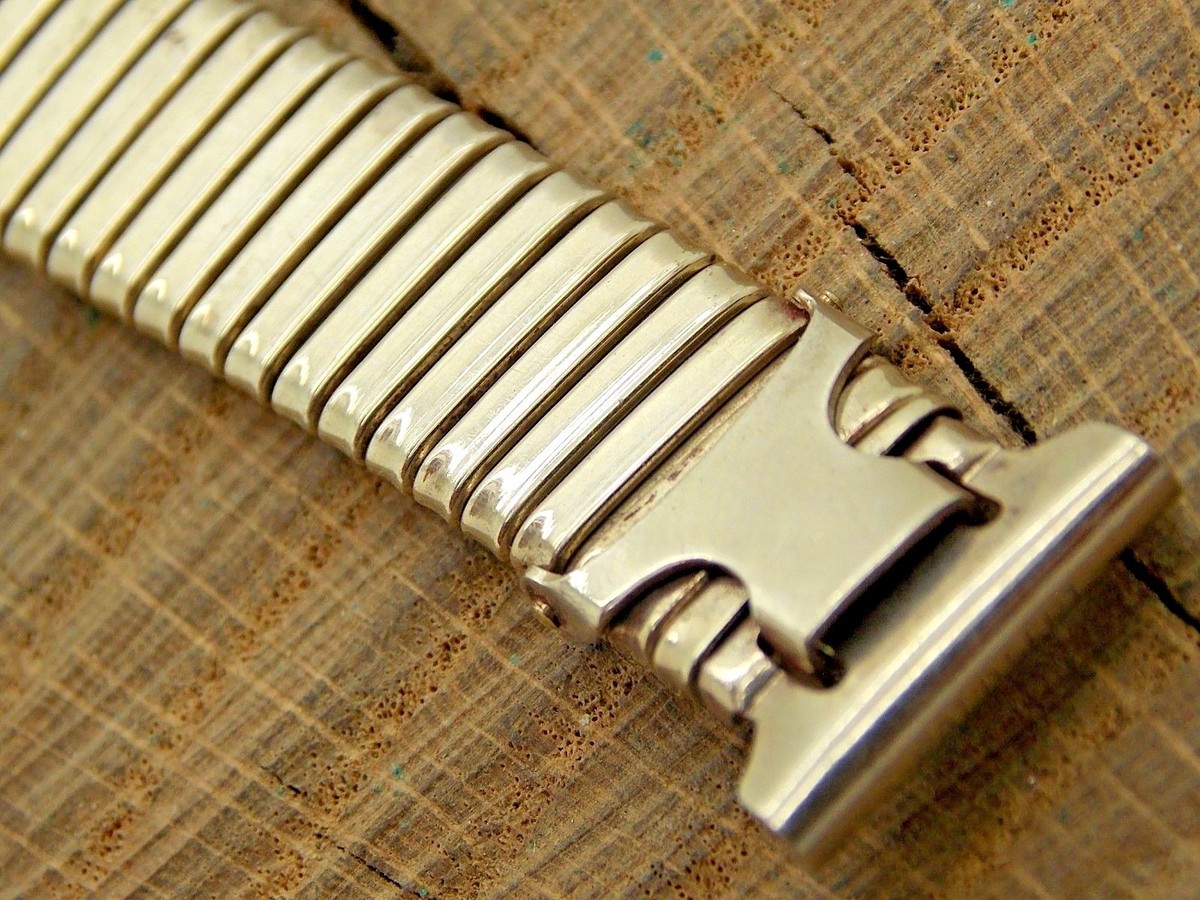 Bates Bacon Surefit Vintage NOS Nickle Watch Band 16mm Expansion