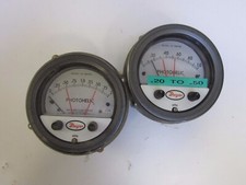 Dwyer 3001C and 3002MR Photohelic Gage , 0-1.0" and 0-2"of Water, Lot of 2 Used