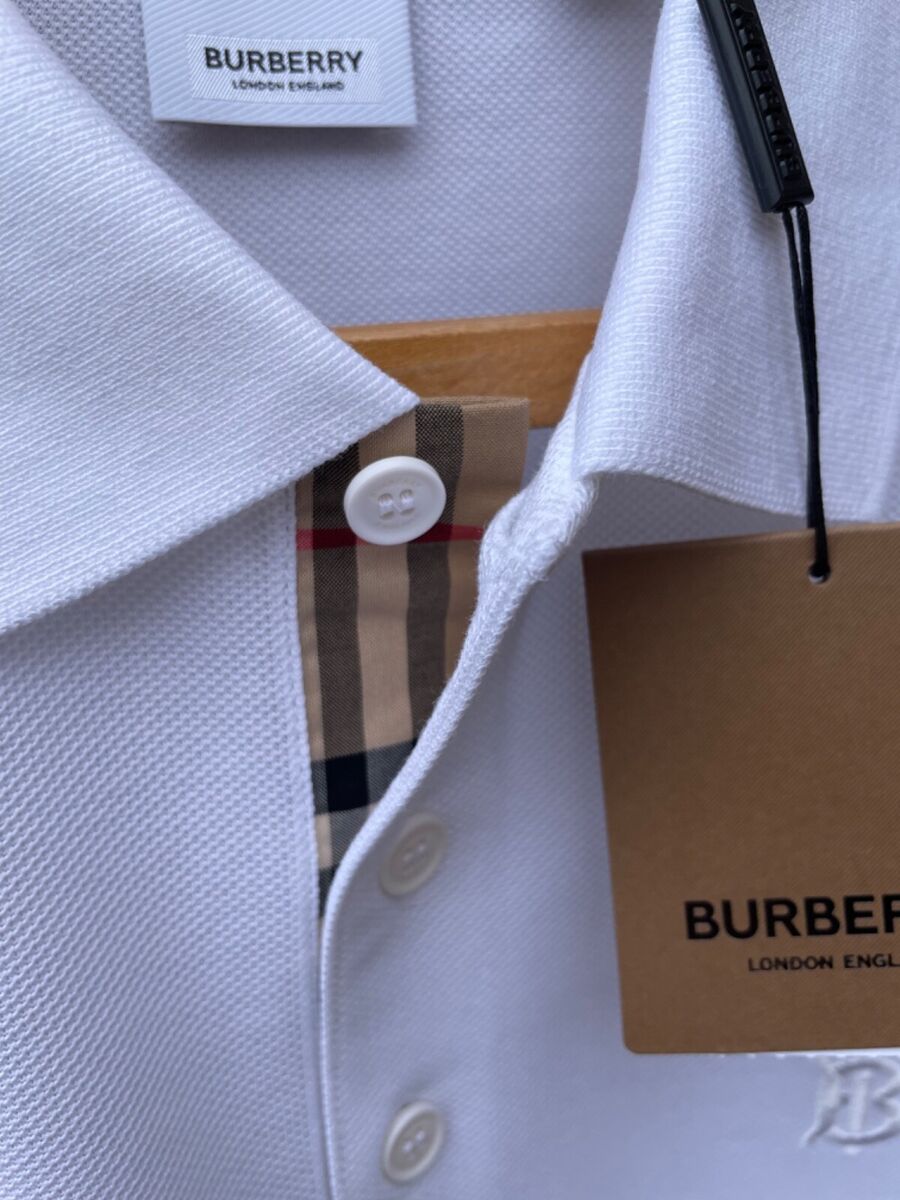 Burberry London Polo Shirt White Pique Brand New With Tags Burberry London Polo Shirt White Pique Brand New With Tags