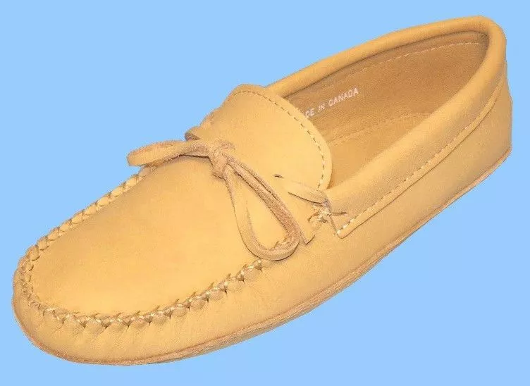 SLIPPERS! MENS GENUINE NATURAL MOOSE HIDE-DRIVING SHOES -MOCCASINS-NEW! | eBay