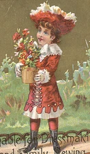 1880's CORTICELLI SPOOL SILK TRADE CARD, RELIABLE FOR DRESSMAKING & SEWING  K284
