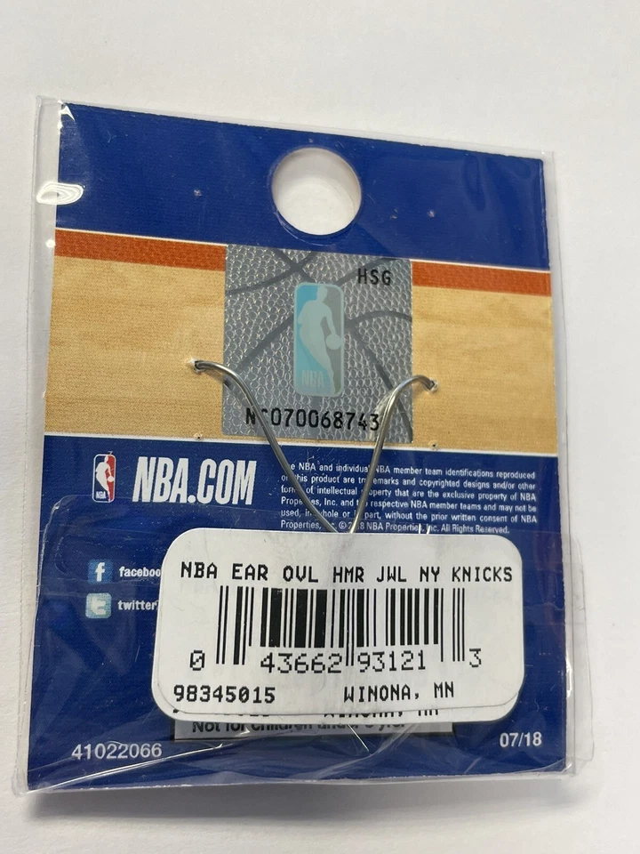 ОВАЛЬНЫЕ ВИСЯЧИЕ СЕРЬГИ WINCRAFT NBA NEW YORK KNICKS ДЛЯ ВЗРОСЛЫХ СИНИЕ ОРАНЖЕВЫЕ - Изображение 3 из 3