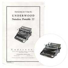 Underwood Noiseless 77 Typewriter Instruction Manual Repro User Antique Vtg (b) thumbnail