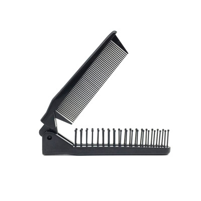S Portable Travel Folding Hair Brush Compact Pocket Hair Comb Double Headed Anti