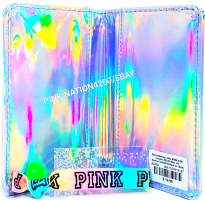 Victoria's Secret PINK PASSPORT ID Holder Iridescent Laser *1
