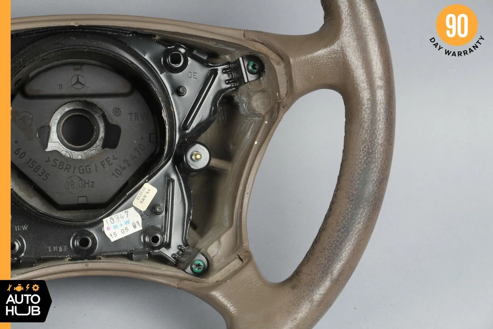 00-06 Mercedes W220 S600 S500 CL600 Driver Steering Wheel Brown Wood OEM - Image 4 of 4