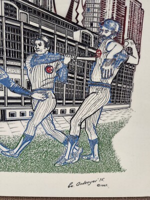 1985 Eugene Andreyev Chicago Cubs Wrigley Field Alabaster Etching