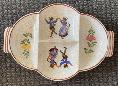 Alpine Peasant Ware Divided Serving Dish Germany Original 27 9x13 
