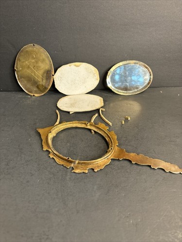 Antik Bronze Handspiegel/Cloisonne/Emaille/Abschrägglas/FrankreichC.1930/Blau/Rot - Bild 14 von 14