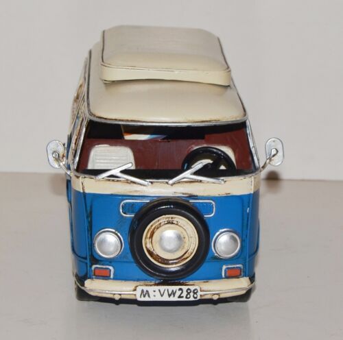 Blechauto Nostalgie Modellauto Oldtimer Automarke Campingbus Bus Blech L 27 cm - Bild 3 von 4