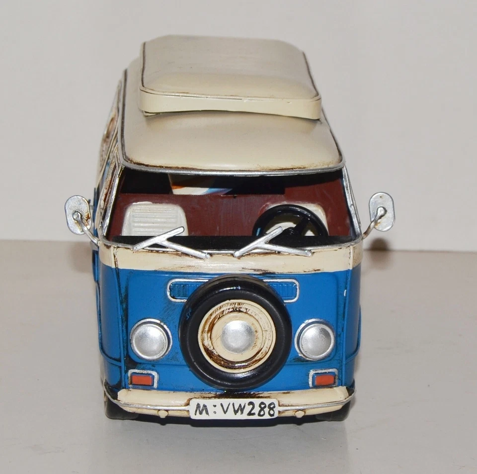 Auto Lamiera Nostalgie Modellino Oldtimer Marca Bus D'Accampamento L 27 CM - Immagine 3 di 4