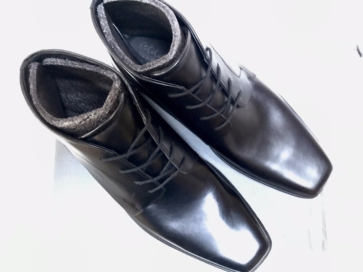 Ecco Men\'s Johannesburg Dress Boots Black Leather Lace Up Ankle Boots EU 45 Ecco Black Leather Lace Up Dress Shoes Mens | Mercari main image 4