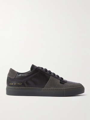 COMMON PROJECTS BBall Full-Grain Leather and Suede Sneakers 2346 Black 44