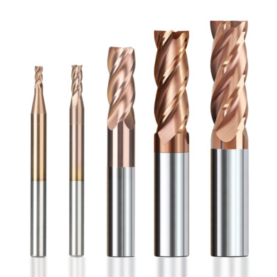 VHM Schaftfräser 4 Zähne Ø1-20mm HRC=60 CNC HPC Fräser TICN-Beschichtung
