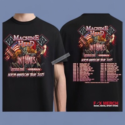 Machine Head North American Tour 2025 Concert Music T-Shirt