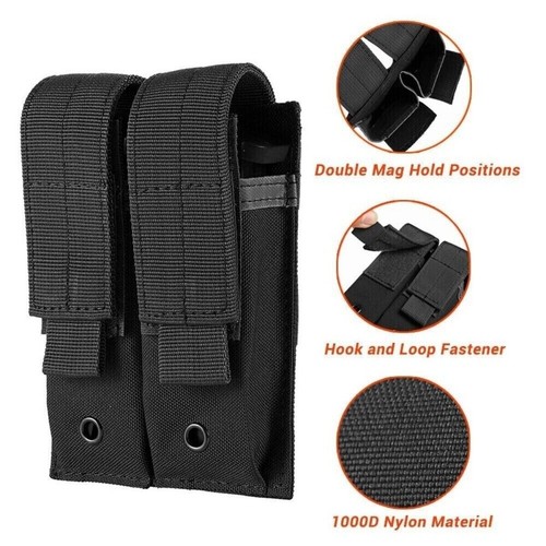 Borsa Accessori Rivista Doppia Gilet Tattico Multifunzione MOLLE Piccola Borsa Munizioni - Foto 2 di 19