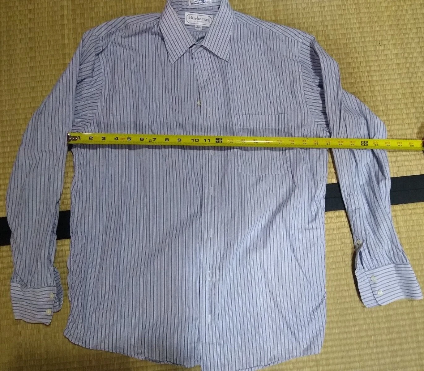 Vintage Burberry London blu gesso abbottonato (grande 16 33) 100% cotone