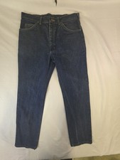 Vintage 80s Lee Riders Jeans 34x30 Made USA Dark Indigo Denim Straight Leg