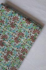 3 Yard Hand-Block Print Floral Fabric 100%Cotton NO TARRIF CHARGES 100%✅ZK_214