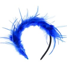 1920s Fascinator Feather Headband Blue Headpiece Costume Cocktail Accessory