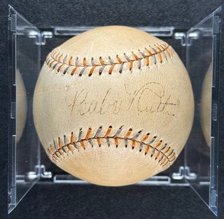 BABE RUTH SIGNED HOME RUN SPECIAL BASEBALL W/ BAS FULL LETTER LOA AUTO BALL