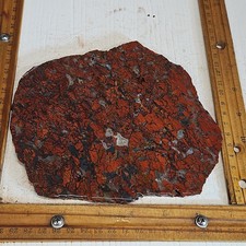 Painted Valley Tabu Tabu Jasper slab Africa. Deep red brecciated color  12.8OZ.