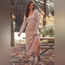 NWT Daily Practice Ruched LS Maxi Dress XXS Prairie Cottage Fairy Soft Girl