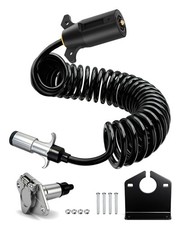 7 Pin to 6 Trailer Adapter, 8FT Coiled Cord Tow 8ft Wiring
