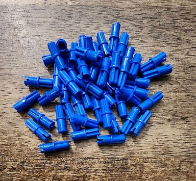 Lego Blue Technic, Axle 1L with Pin with Friction Ridges QTY 50 Part No. 43093