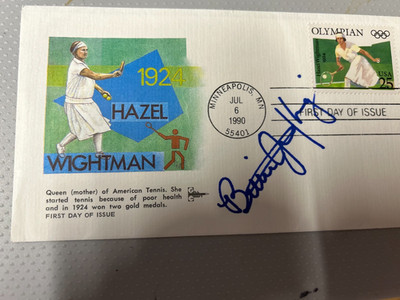 HANDSIGNIERT BILLY JEAN KING DAMEN TENNISLEGENDE 1. TAG AUSGABE MINNEAPOLIS 1990