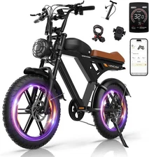Movcan V30 20" Fat Tire Electric Bike 1000W 28mph 48V 15.6Ah for Adults