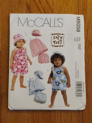 McCall's M6058 Infant's Reversible Dresses, Panties & Hats New Uncut FF Sewing 