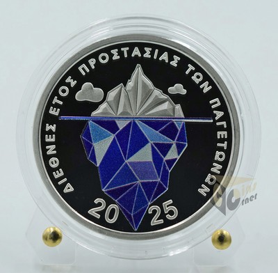 Greece 2025  6 Euro International Year of Glaciers Proof Silver Coin