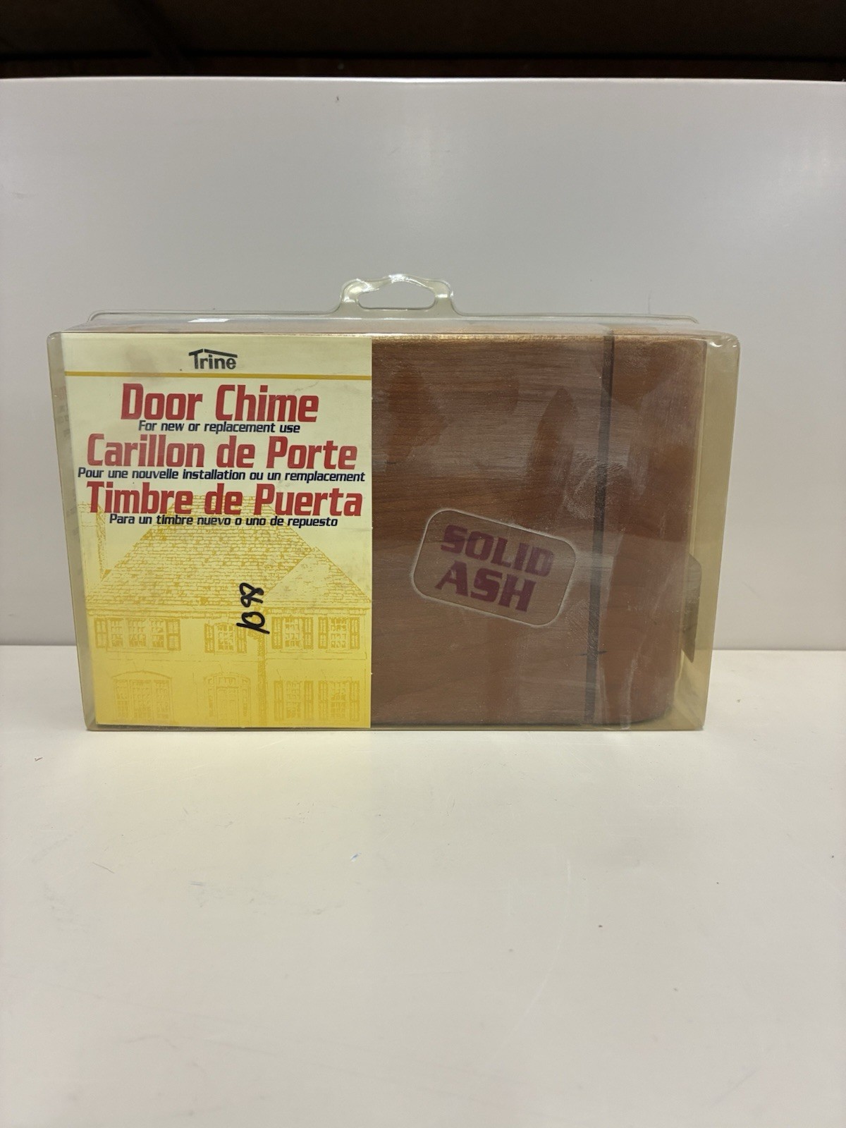 Trine Solid Ash Wired Door Chime 2-Note Front, 1-Note Rear, 