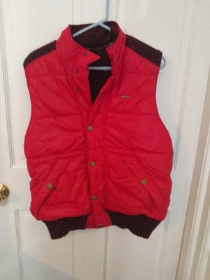 Sean John Puffer Vest Mens With Knitted Trim And Back Red Size Medium Nice 