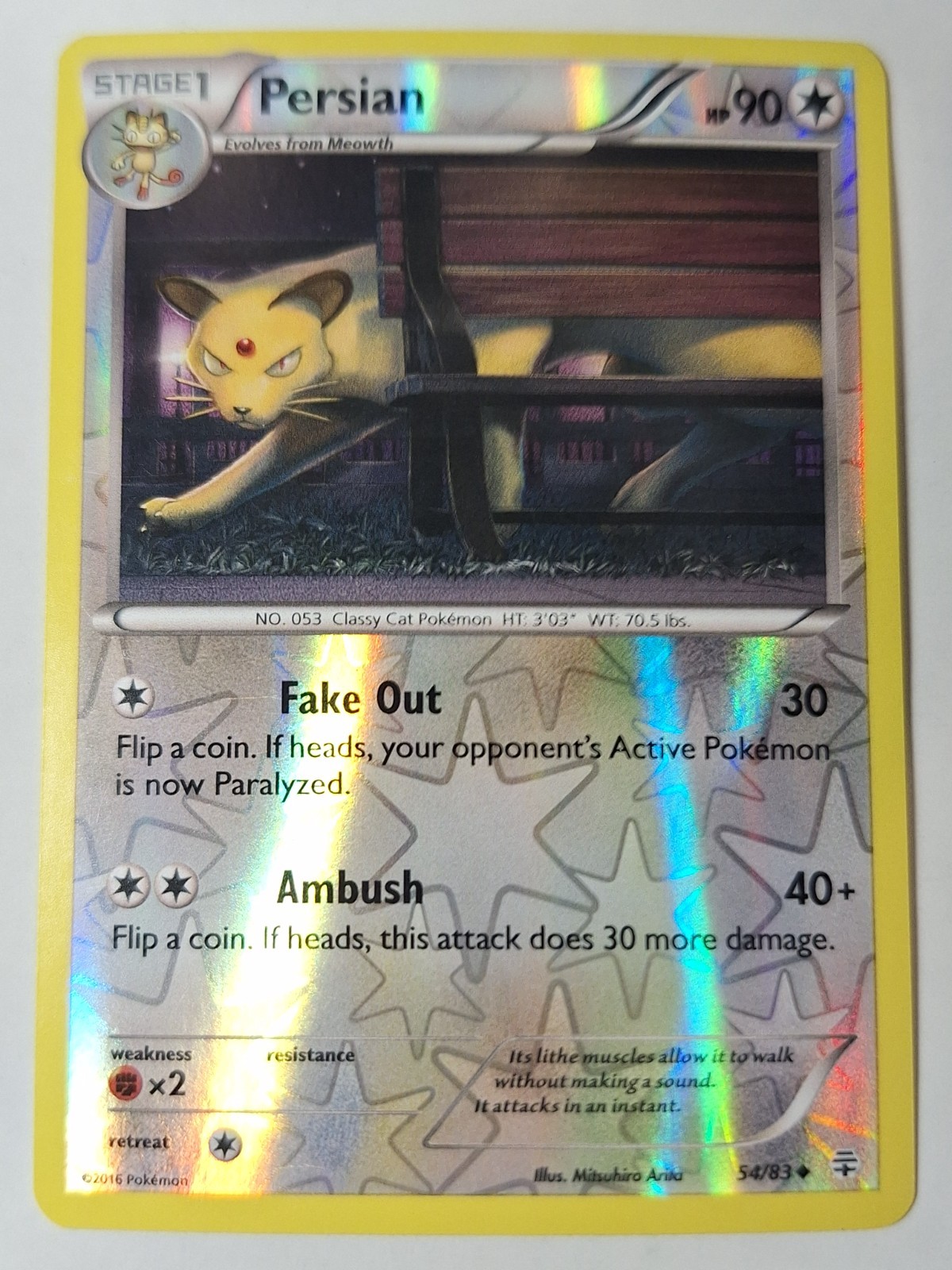 Persian - 54/83 XY Generations Pokemon Reverse Holo Foil Rare Nice!