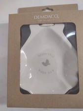 Demdaco Bless This Baby Boy Glossy White 5 x 4 Ceramic Stoneware Baptism Bowl 