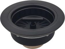 3-1/2 Inch Matte Black All Stainless Steel Kitchen Sink Drain Strainer Assembly
