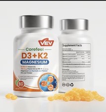 VEV D3 K2 10000 IU Magnesium Glycinate Zinc Citrate Bone Heart 60 Softgels New