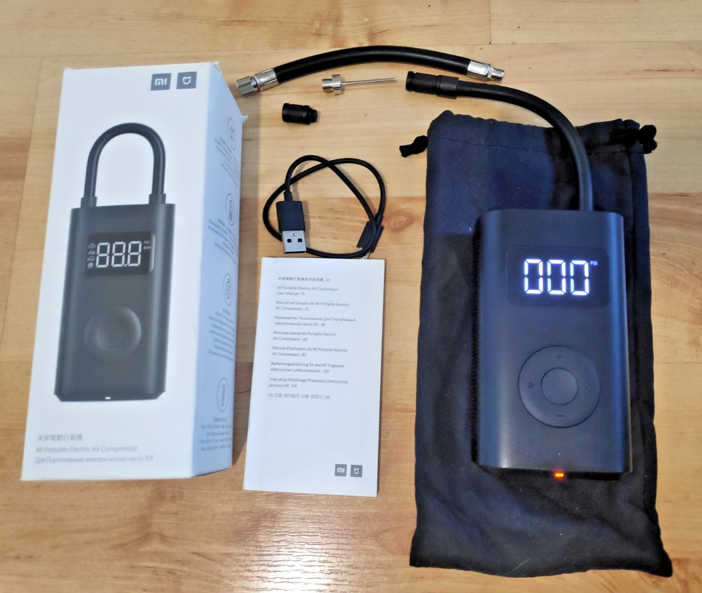 Pompe électrique Xiaomi avec arrêt automatique pour gonflage rapide de trottinette